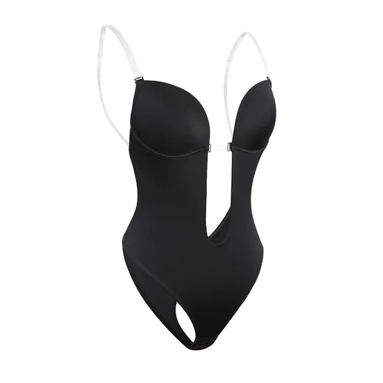 Backless Women Body Shapers Bodyduit Clear Straps Party Dress Invisible  Bras Bust Shaper Deep V-Neck Shapewear Sexy Underwear Thong